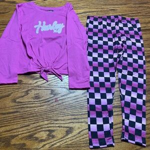 Hurley Kids Purple and Black Checkered Set 0057